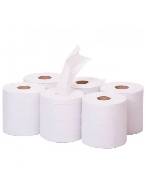 Pack of 6 White  Centerfeed rolls 150m x 170mm Hygiene